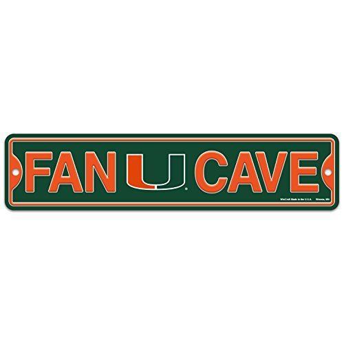 WinCraft University of Miami Hurricanes UM Plastic Fan Cave Sign 4" x 17" Street